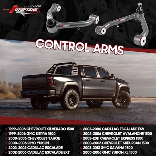 Autoptzxd 2-4" Lift Upper Control Arms for 1999-2006 Chevy Silverado 1500/GMC Sierra 1500, Front Tubular Suspension Control Arm for 2000-2006 Suburban Yukon XL 1500 with Ball Joint, 2Pcs - Image 2