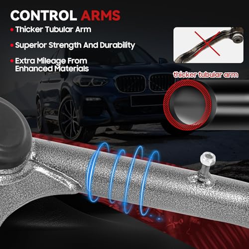 Autoptzxd 2-4" Lift Upper Control Arms for 1999-2006 Chevy Silverado 1500/GMC Sierra 1500, Front Tubular Suspension Control Arm for 2000-2006 Suburban Yukon XL 1500 with Ball Joint, 2Pcs - Image 4