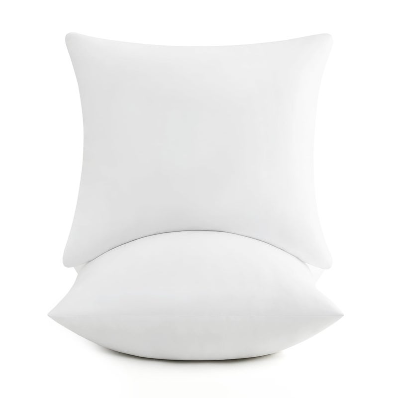 puredownÂ® 22x22 Pillow Inserts, 2 Pack Down Alternative Square Form Sham Stuffer, Fluffy Soft Decorative Pillows for Couch, Sofa, Bed and Home Decor - Image 1