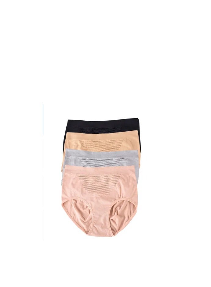 4 PCS Women Cotton Underwear Briefs Low Waist Full Coverage Soft Breathable Panties.  - Image 1