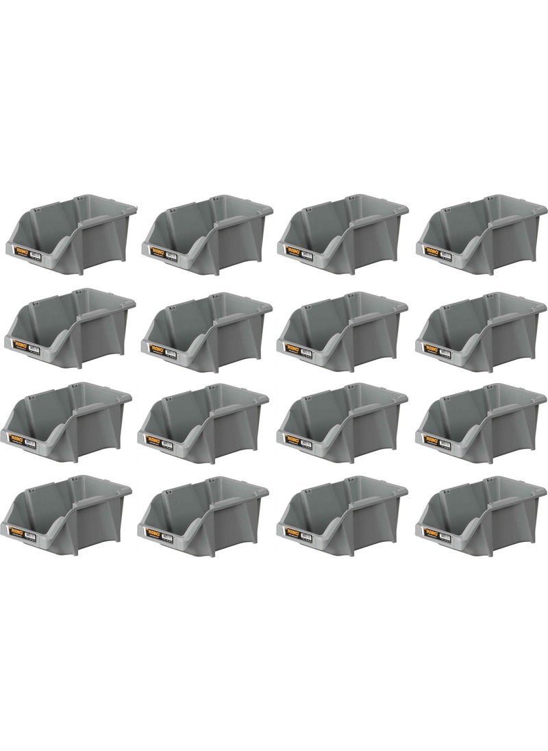 MANO Plastic Toolbox Parts Box 16 Pieces Gray 103X165X75 mm  - Image 1