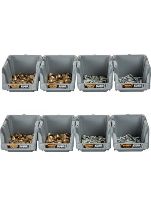 MANO Plastic Toolbox Parts Box 16 Pieces Gray 103X165X75 mm  - Image 3