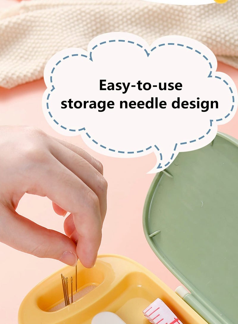 SOLARAE Sewing Kit, Advanced Home Supplies Complete DIY Portable Multifunctional Double Layer Needle and Thread Storage Box (Pink) - Image 3