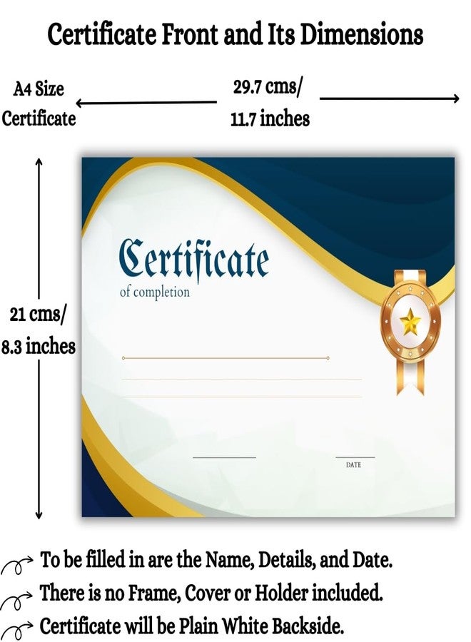 AanyaCentric Pack of 20, A4 Size 8.3 x 11.7 Inches Self Fill-in Certificate Of Appreciation Recognition Achievement for Student Employee Trainee - Image 3