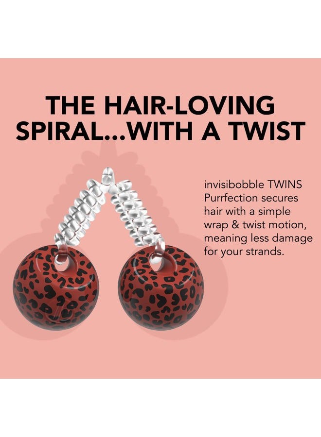 invisibobble Ball Hair Ties with Coil, TWINS Purrfection - Ponytail Holder- No Damage, Wrap and Twist - Pain-Free Hair Accessories for Girls and Women - Gentle for Girls Teens and Thick Hair - Image 2