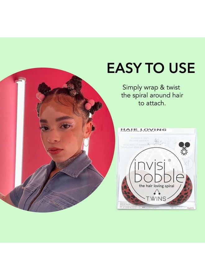 invisibobble Ball Hair Ties with Coil, TWINS Purrfection - Ponytail Holder- No Damage, Wrap and Twist - Pain-Free Hair Accessories for Girls and Women - Gentle for Girls Teens and Thick Hair - Image 4