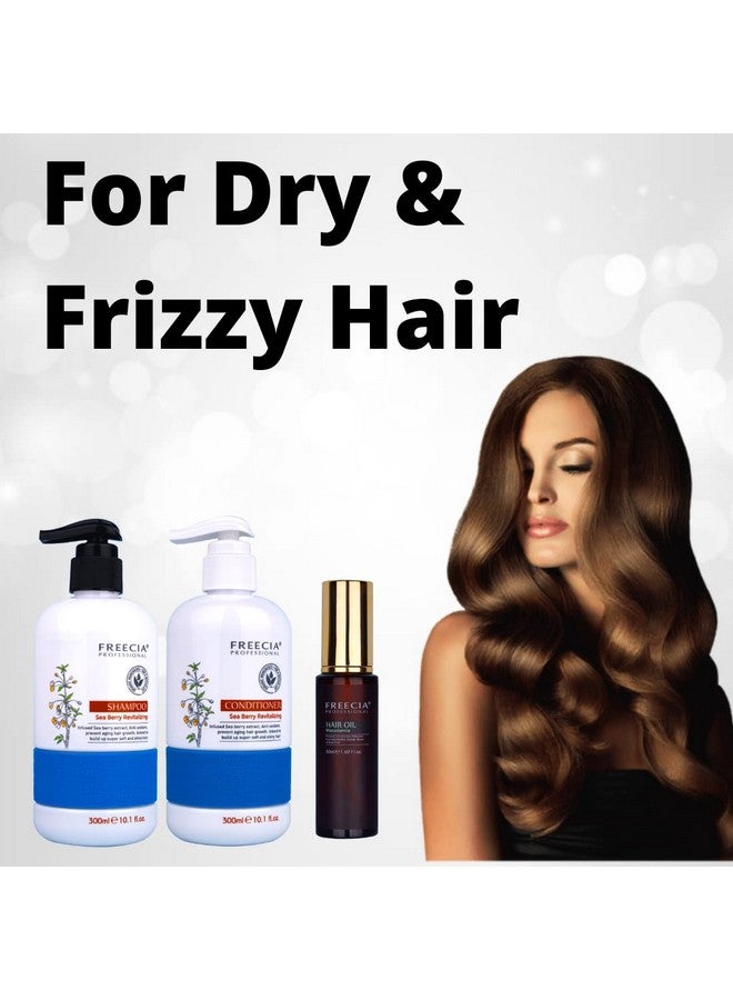 freecia Professional Shampoo Conditioner Serum Combo, Hair Care Kit/For Dry/Frizz/Brittle/Nourish Scalpe Add Volume, Dryness Brittle Hair, For All Hair Type - Image 3