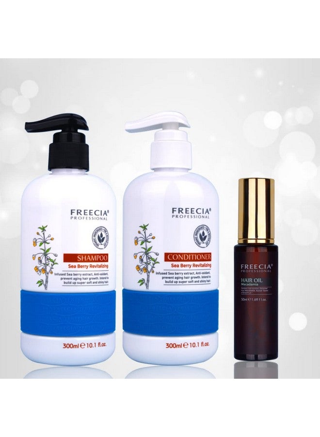 freecia Professional Shampoo Conditioner Serum Combo, Hair Care Kit/For Dry/Frizz/Brittle/Nourish Scalpe Add Volume, Dryness Brittle Hair, For All Hair Type - Image 1