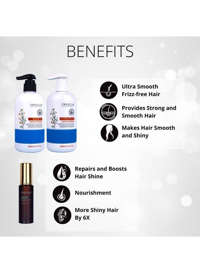 freecia Professional Shampoo Conditioner Serum Combo, Hair Care Kit/For Dry/Frizz/Brittle/Nourish Scalpe Add Volume, Dryness Brittle Hair, For All Hair Type - Image 2