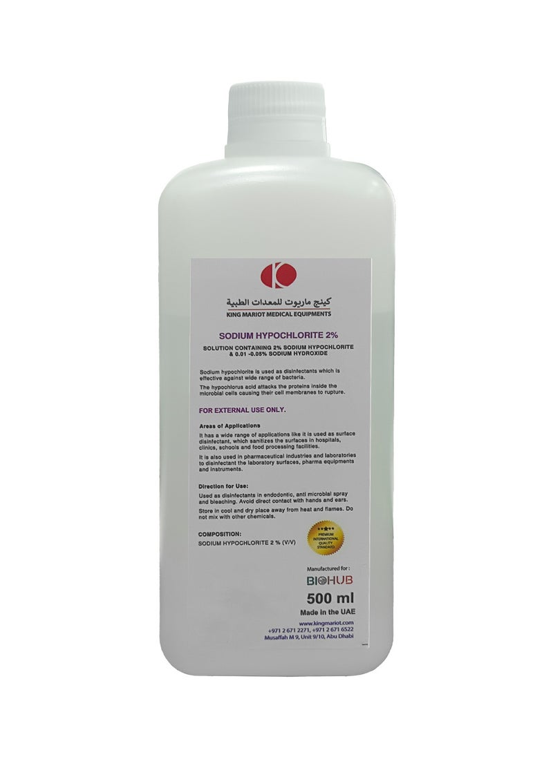 King Mariot - 500ml Sodium Hypochlorite 2% Solution - Image 1