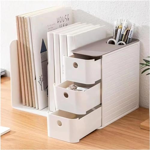MosQuick® Desk Organiser with 3 drawers and file organiser office desk accessories Desktop Storage Rack pen stand for office table organizer study table accessories essential stationery items - Image 2