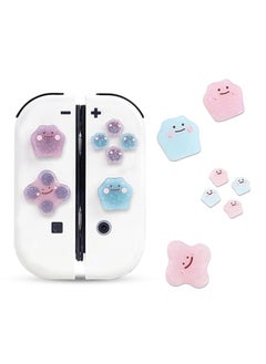 7Pcs Nintendo Switch Set Button Caps Thumb Grips Set Compatible with Nintendo Switch/Switch OLED 3D Soft Silicone ABXY Buttons Sticker Joystick Cover Caps Versatile Monster Button Sticker Set