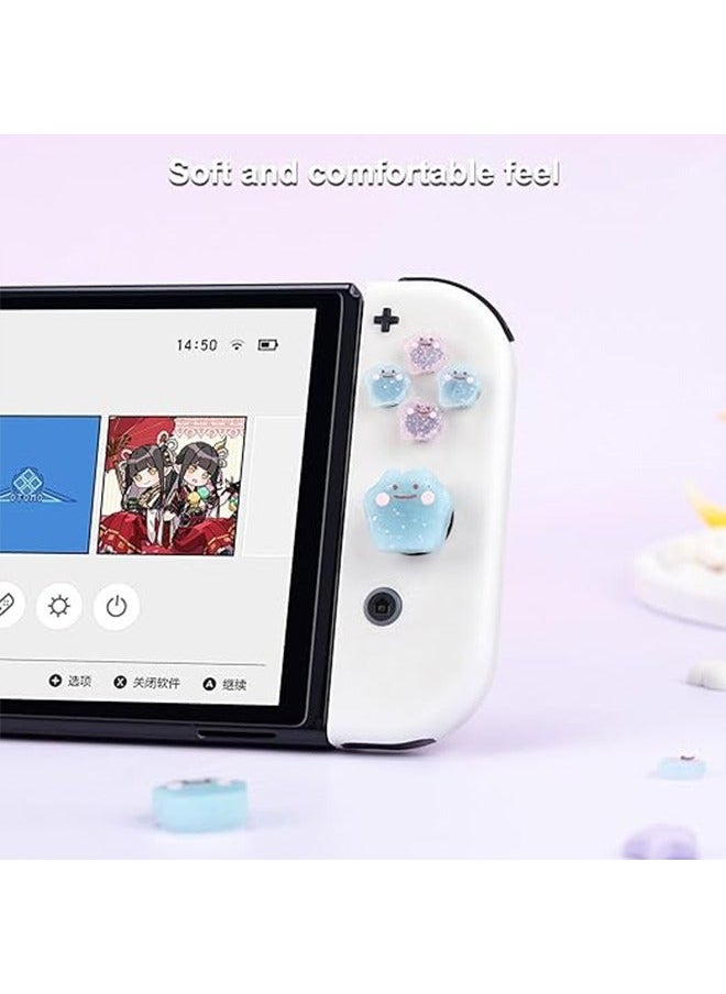 Generic - 7Pcs Nintendo Switch Set Button Caps Thumb Grips Set Compatible with Nintendo Switch/Switch OLED 3D Soft Silicone ABXY Buttons Sticker Joystick Cover Caps Versatile Monster Button Sticker Set - Image 1