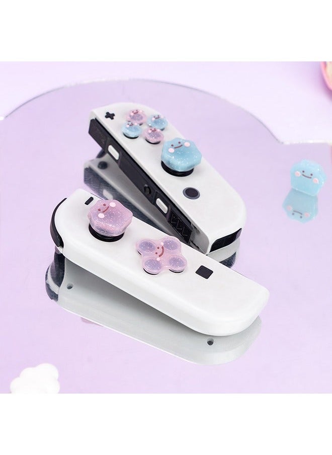 Generic - 7Pcs Nintendo Switch Set Button Caps Thumb Grips Set Compatible with Nintendo Switch/Switch OLED 3D Soft Silicone ABXY Buttons Sticker Joystick Cover Caps Versatile Monster Button Sticker Set - Image 1