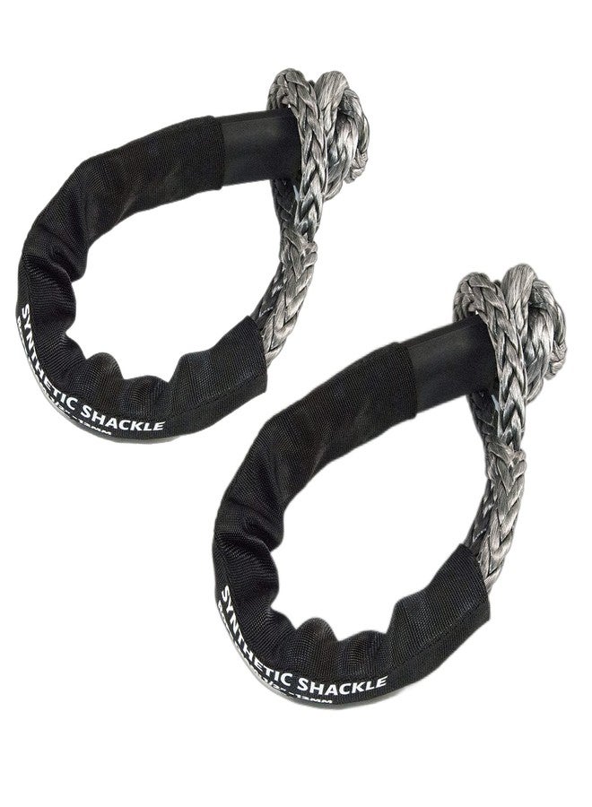 KING-PRO Synthetic Soft Shackle 1/2"x24" Soft Shackle 42,000lbs Breaking Strength Recovery Rope Shackle with Protective Sleeves for Full-Size Truck Large SUVs Offroad Vehicels 2-Pack (Black-Gray) - Image 4
