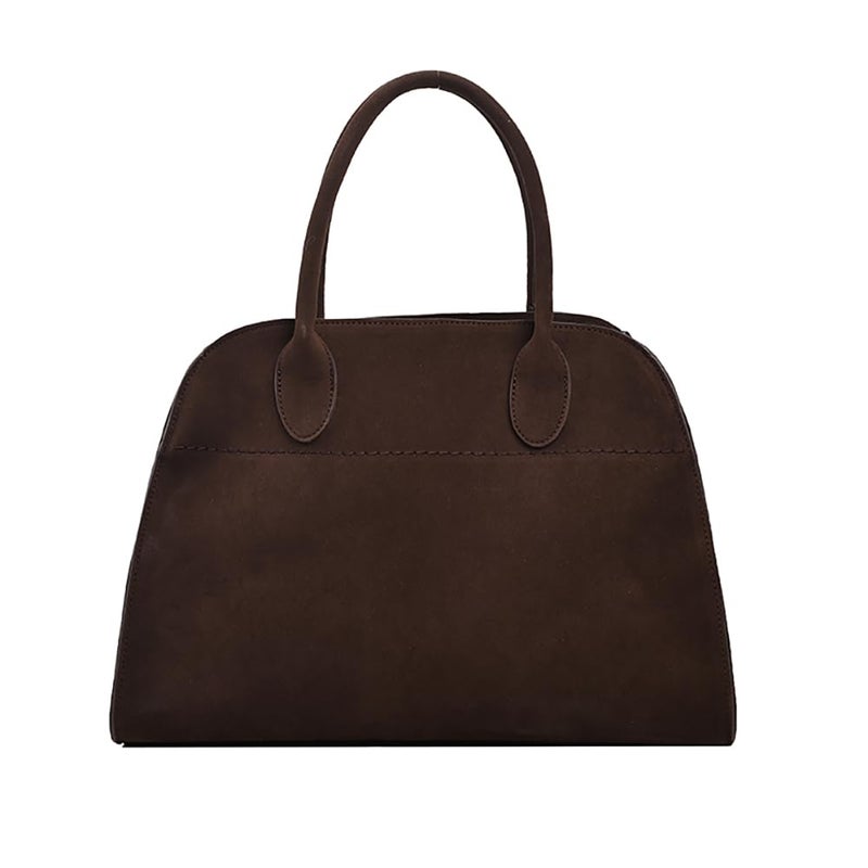 Covelin Women's Retro Suede Tote Bag Ladies' Fashion Shoulder Handbag Top Handle Purse Small Coffee - Image 1