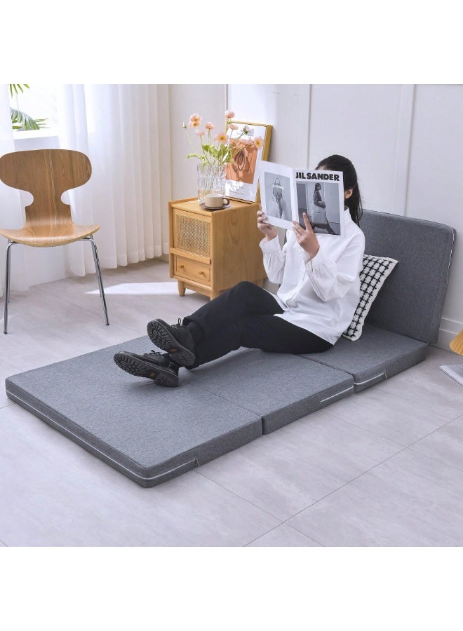 موثوقية التنبؤ مرتبة قابلة للطي مرتبة طبية سميكة من الإسفنج الطبي 4 مرتبة قابلة للطي للضيوف بغطاء قابل للغسل قابل للتنفس لسرير فردي للتخييم على الأرض في غرفة اللعب - Image 1