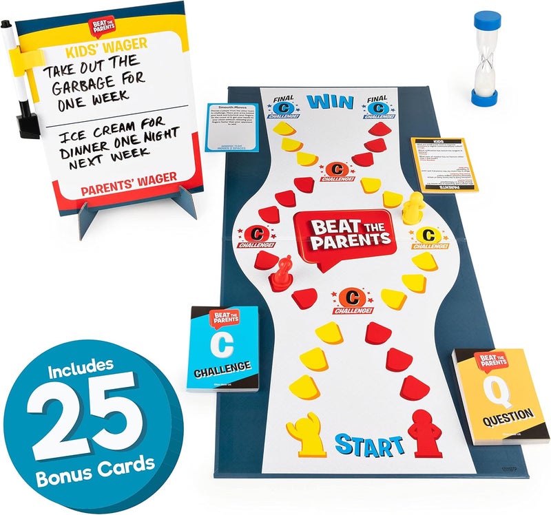 Spin Master Games Beat The Parents Classic Family Trivia Game with 25 Bonus Cards - Image 2