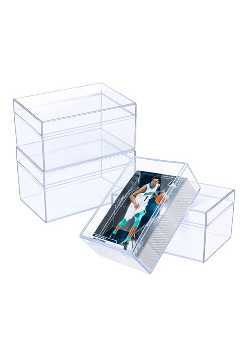 Playing Card Deck Cases, 4PCs Plastic Empty Boxes Holder, Game Organizer, Clear Case with Snap Closed for Gameing 3.9x2.7x2 inch (Not Included Card)