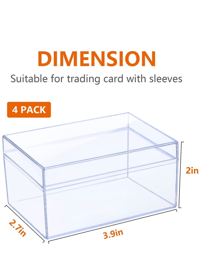 Excefore - Playing Card Deck Cases, 4PCs Plastic Empty Boxes Holder, Game Organizer, Clear Case with Snap Closed for Gameing 3.9x2.7x2 inch (Not Included Card) - Image 1