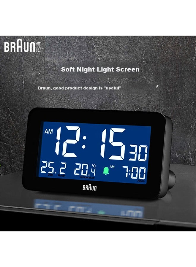 Braun German Brand Imported Alarm Clock, Smart New Model, Student-specific Wake-up Device, Extra-large Screen, Multifunctional Lcd Digital Display, Temperature And Humidity Electronic Clock, Back-to New Year Gift - Image 3