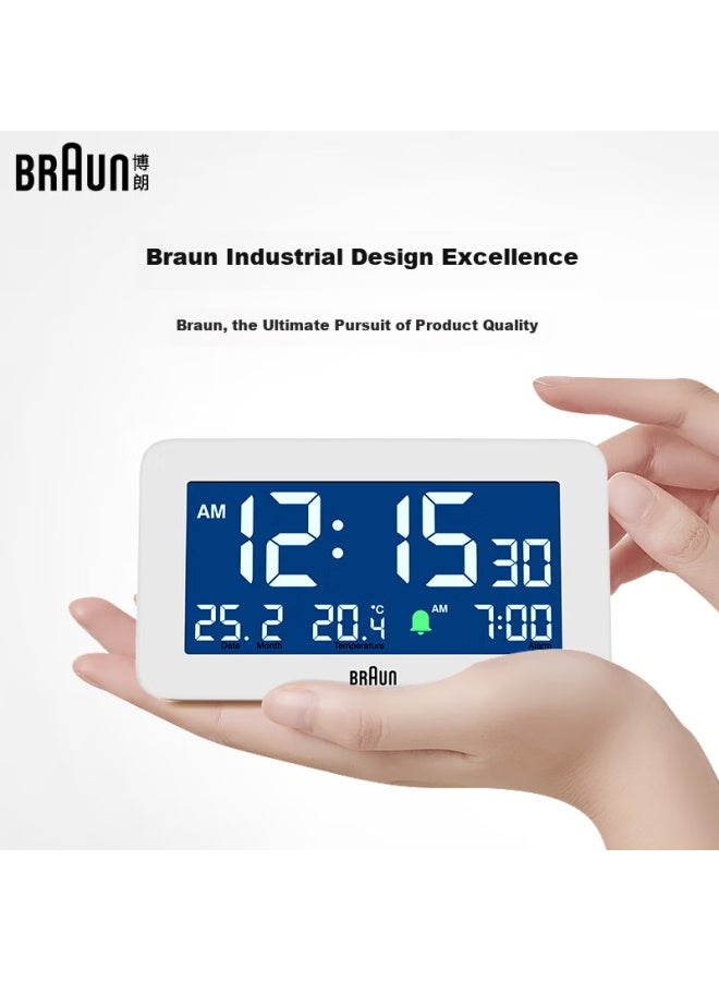 Braun German Brand Imported Alarm Clock, Smart New Model, Student-specific Wake-up Device, Extra-large Screen, Multifunctional Lcd Digital Display, Temperature And Humidity Electronic Clock, Back-to New Year Gift - Image 4