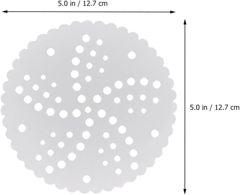 Perforated Steamer Paper 12.7cm round Lace Oil-absorbing Baking Paper Pads Silicone Coated for Air Fryer and Home Kitchen Cooking 500 Sheets - Image 2