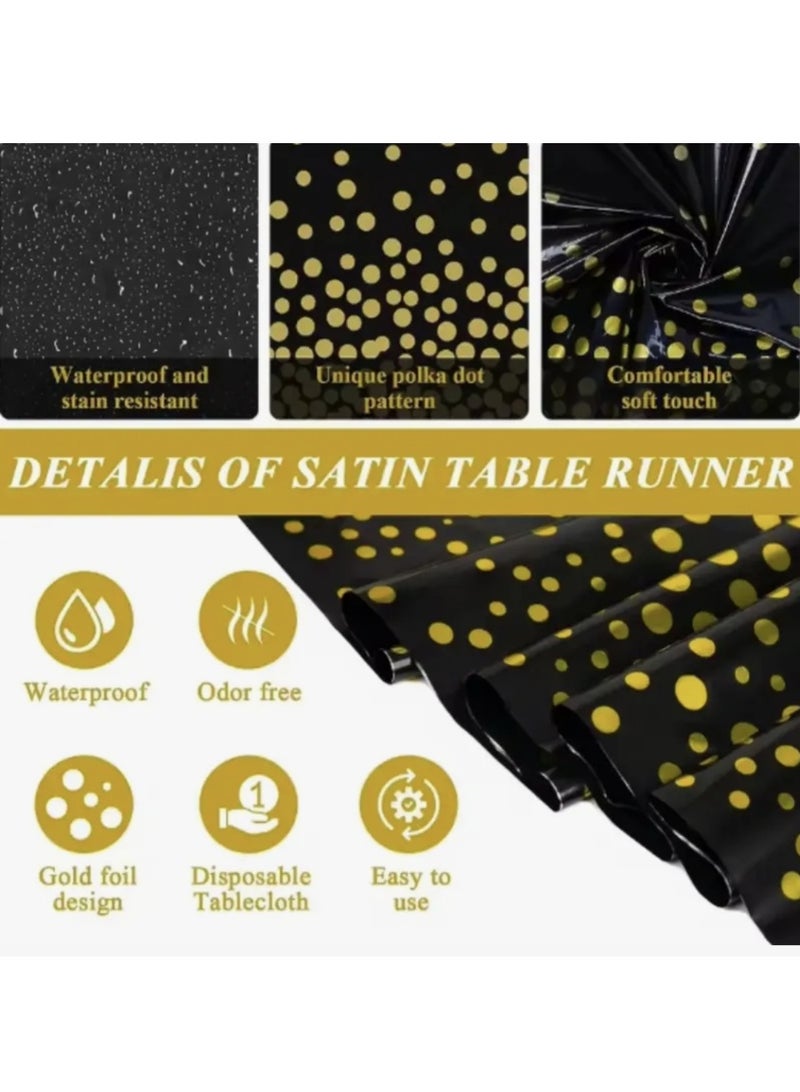 Nakhl Disposable Plates Party Set -81 Pcs for 10 Guests - Tablecloth, Tableware, Plate,Napkin, Cup and Gold Plastic Set,Eco-Friendly Tableware,Suitable for Wedding, Birthday, Party Dinnerware - Image 3