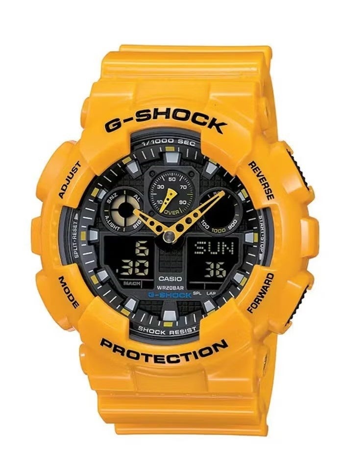 G-SHOCK ساعة يد رقمية تناظرية مقاومة للماء للرجال GA-100A-9ADR - Image 1