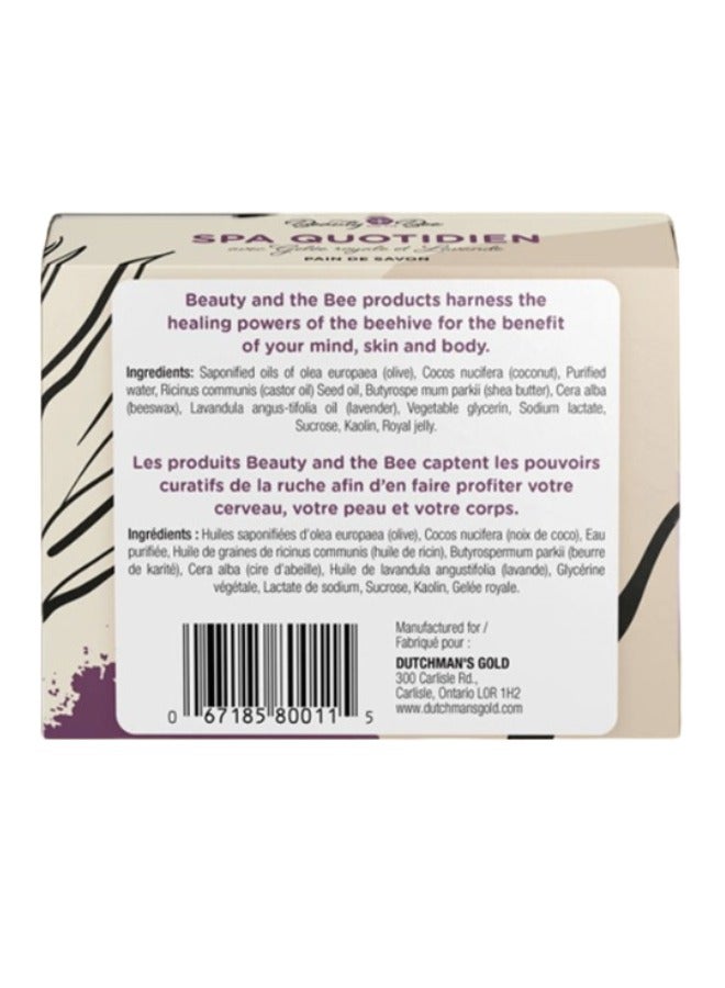beauty and the bee Organic Lavender Soap Daily Spa with Royal Jelly & Honey – 115g, Suitable for Face and Body, Gentle Cleanser for Sensitive Skin, Moisturizing & Soothing - Image 3
