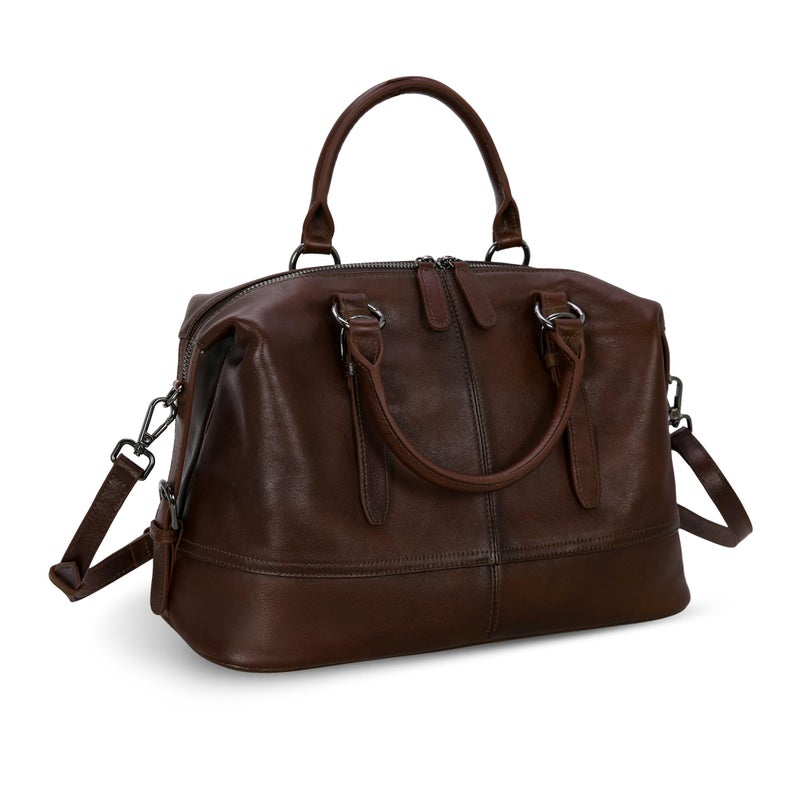 HESHE Genuine Leather Shoulder Bags Purses and Handbags for Women Satchel Designer Cross Body Hobo Purse Tote BagCoffee