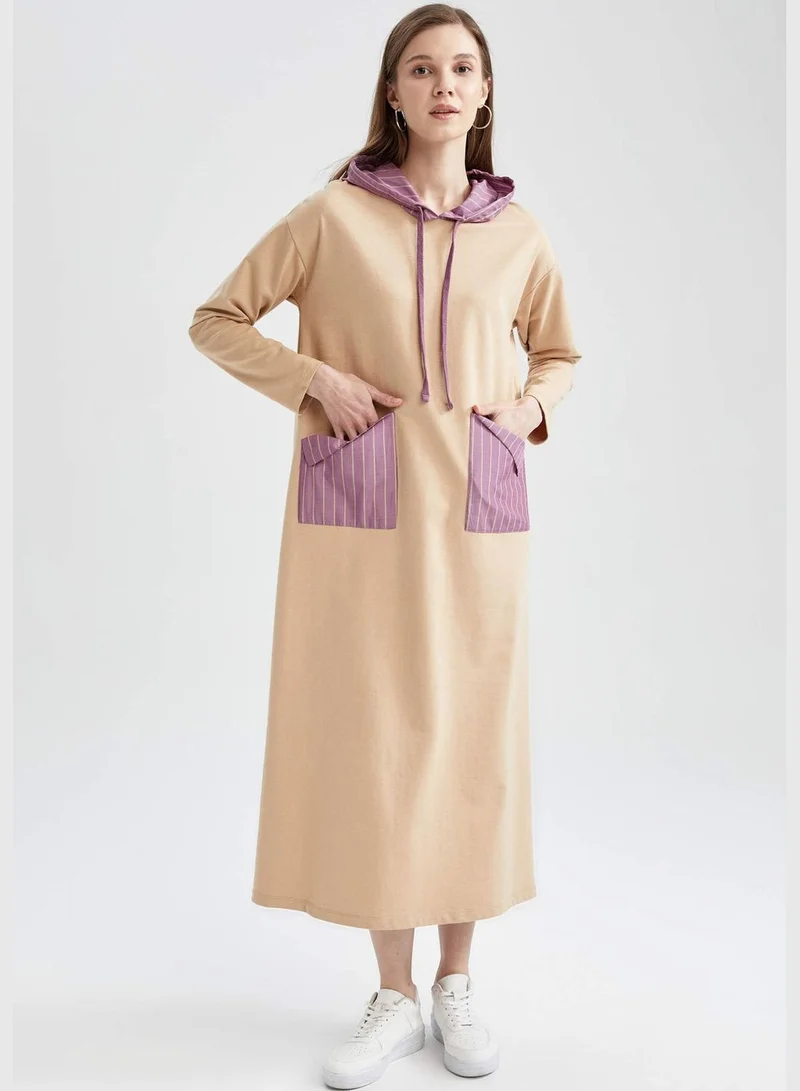 DeFacto Colour Block Pocket Detail Maxi Dress