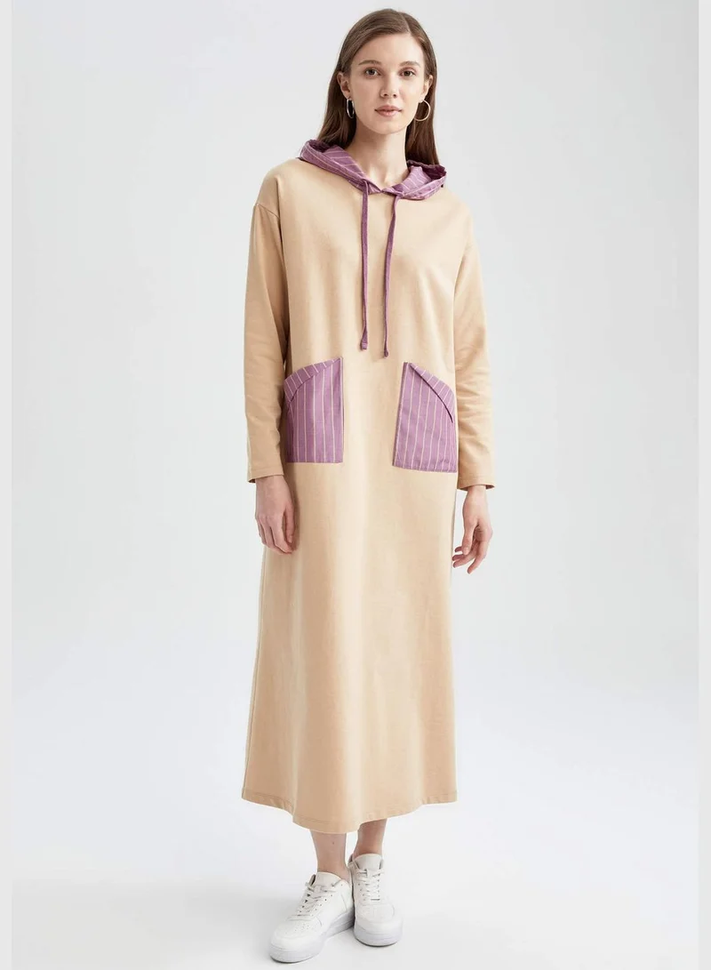 DeFacto Colour Block Pocket Detail Maxi Dress