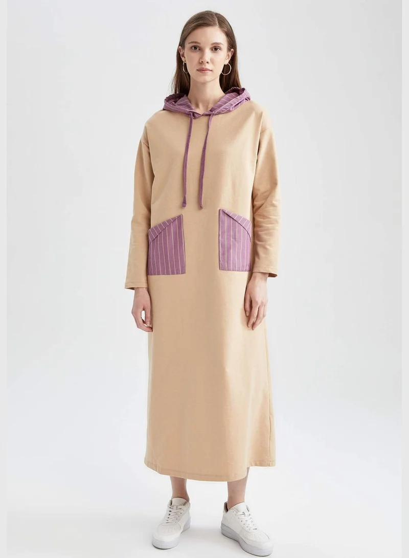 DeFacto Colour Block Pocket Detail Maxi Dress