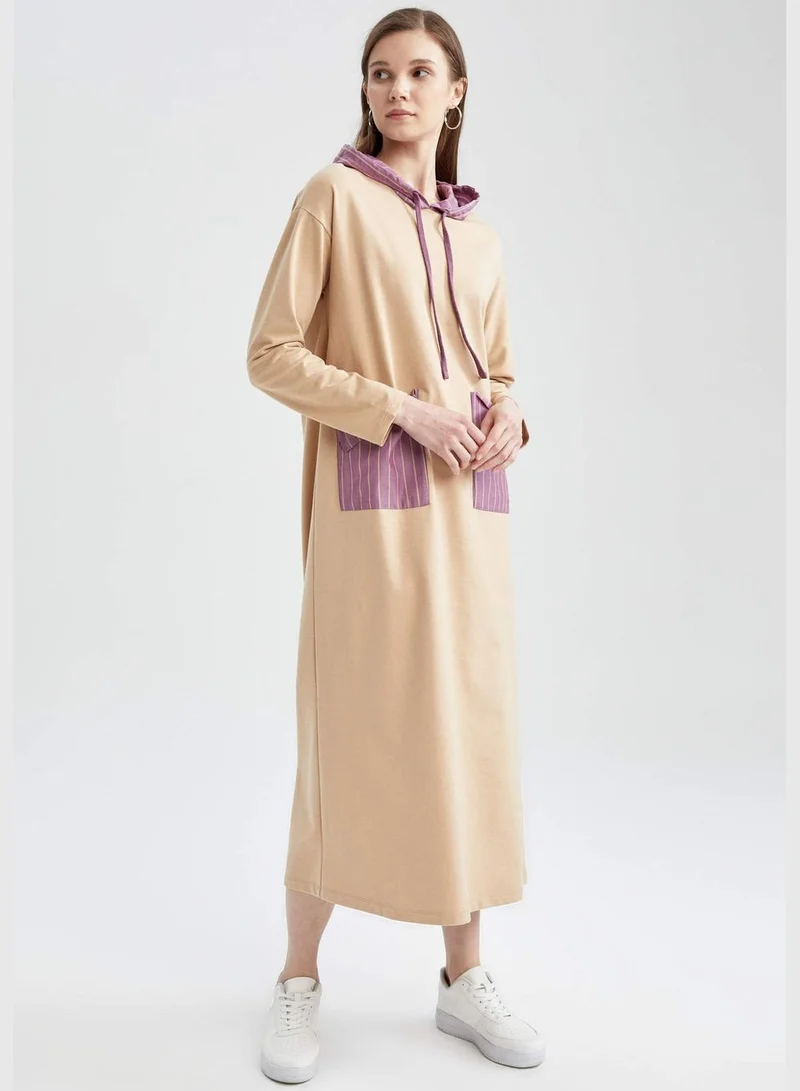 DeFacto Colour Block Pocket Detail Maxi Dress