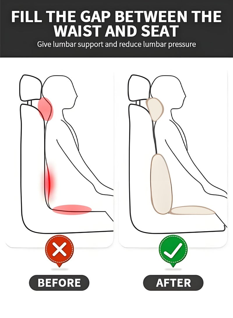 Bukela Lumbar Support Pillow and Car Headrest Neck Pillow Seat Cushion Set, Car Neck Pillow Kit, Lumbar Support Pillow for Car, Car Back Support, Memory Foam Low Back Cushion for Back Pain Relief, Automotive Interior - Image 3