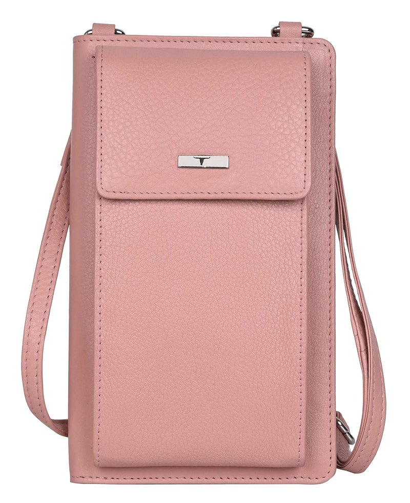 URBANFOREST Ruby Pink Leather Sling Wallet for Women - Image 1