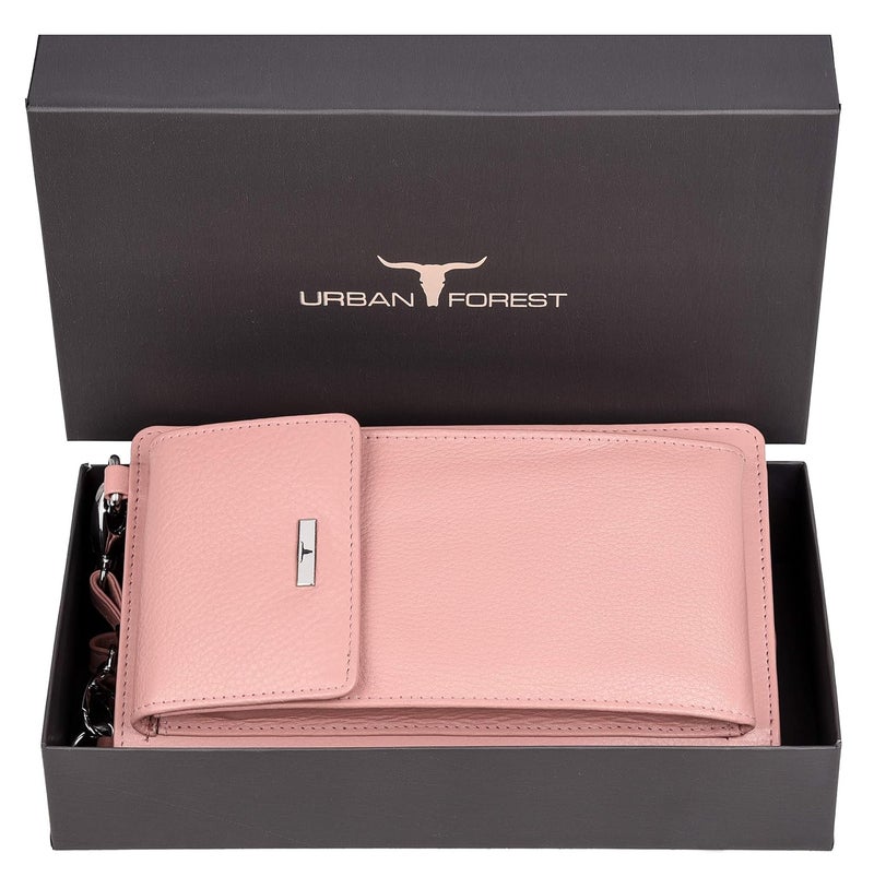 URBANFOREST Ruby Pink Leather Sling Wallet for Women - Image 2