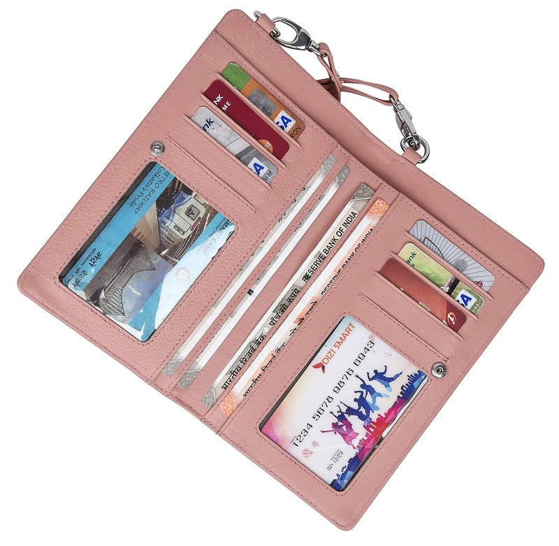 URBANFOREST Ruby Pink Leather Sling Wallet for Women - Image 3