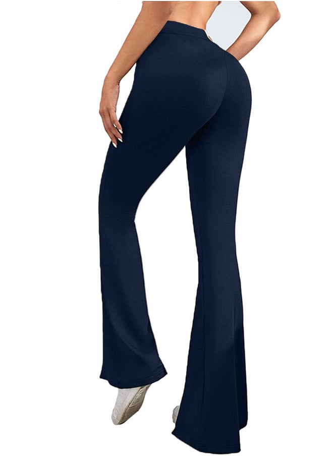 Nileton Sport Leggings Flare Leg – Split Leg – Yoga Pants – Navy  - Image 2