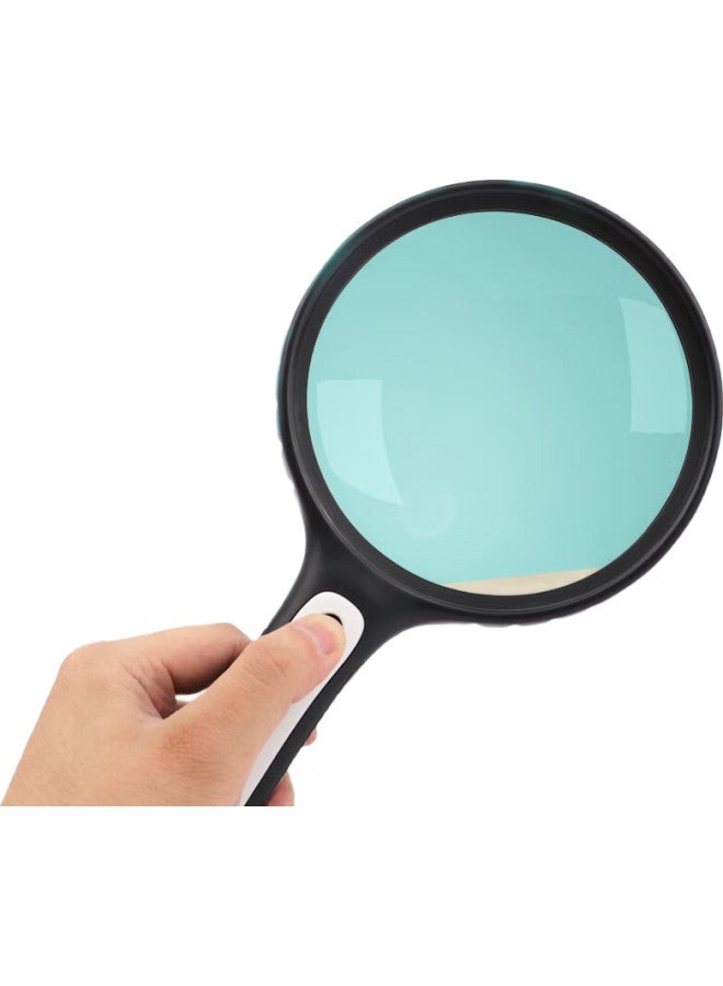 JAJALIN Ultra-Clear High-Magnification Handheld Magnifying Glass For Elderly And Children, Reading Main Lens 3X, Auxiliary Lens 6X, Large Magnifying Surface With Led Light - Image 1