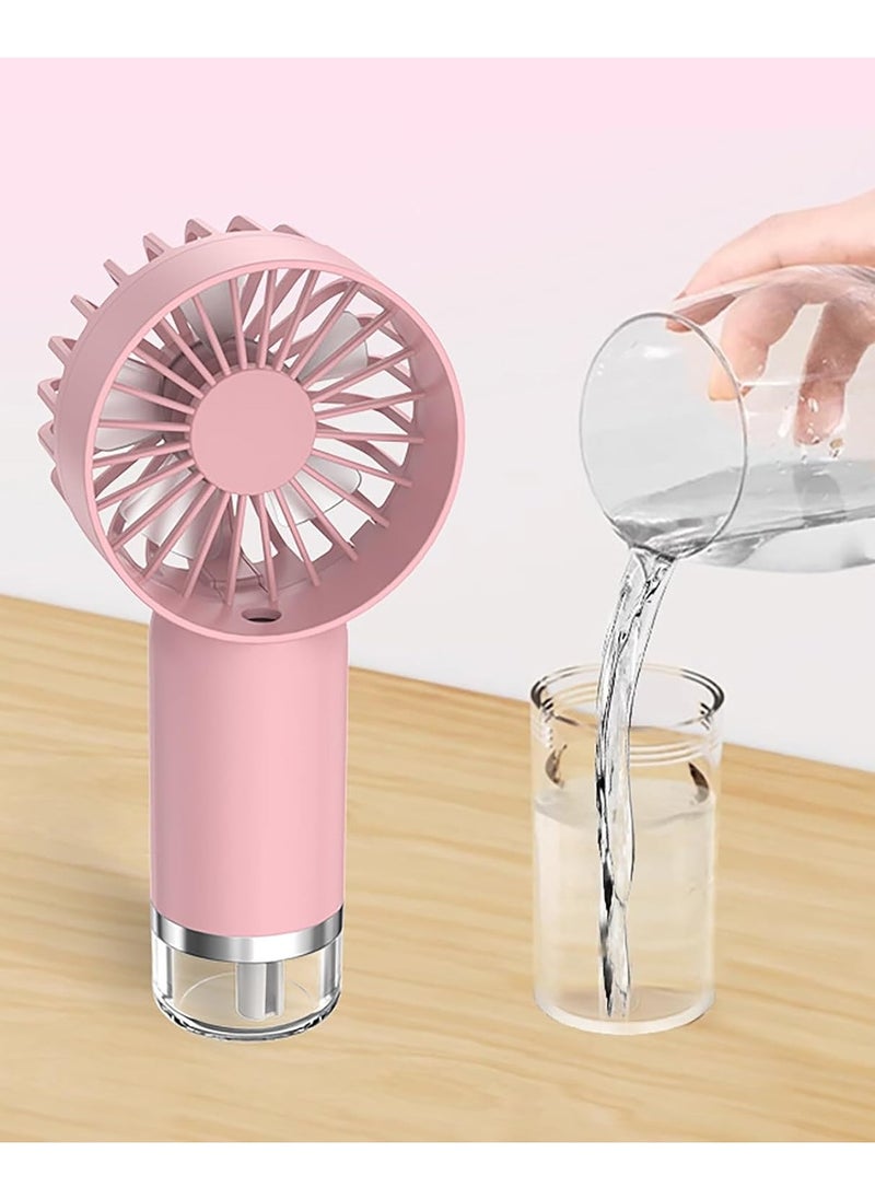Generic - Portable Rechargeable Fan with Mist, Mini USB Personal Fans for Handheld, Travel, Office, Lavender - Image 1