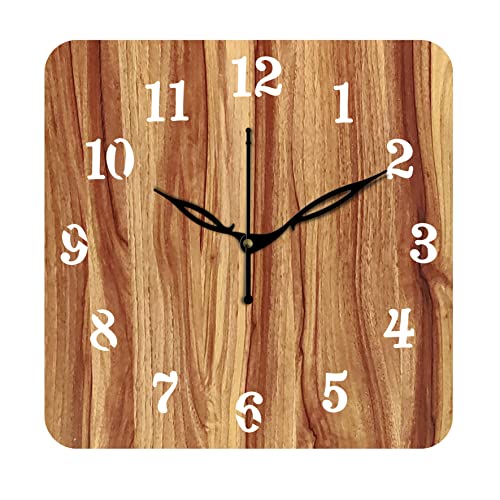 Freny Exim 10" Inch Wooden Wall Clock (Beige, Small Size, 25cm x 25cm)-022 - Image 1