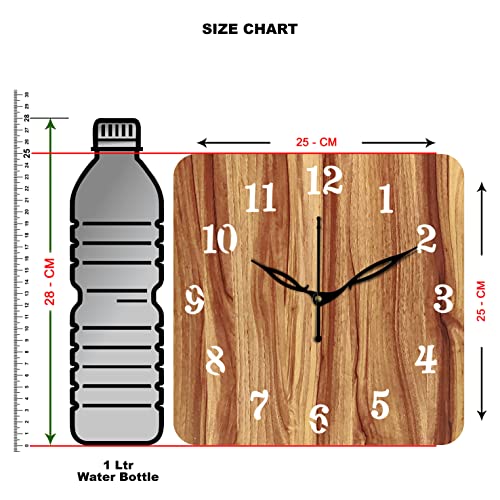 Freny Exim 10" Inch Wooden Wall Clock (Beige, Small Size, 25cm x 25cm)-022 - Image 3