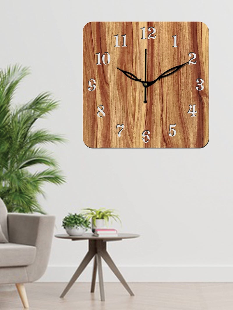 Freny Exim 10" Inch Wooden Wall Clock (Beige, Small Size, 25cm x 25cm)-022 - Image 2