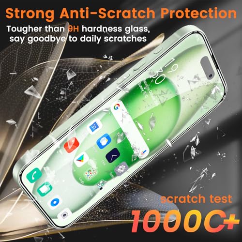 Lesakit 4+4 Pack Privacy Screen Protector for iPhone 15 6.1-Inch with 4 Pack Camera Lens Protector, Anti Spy Tempered Glass Film 9H Hardness Case Friendly - Image 4