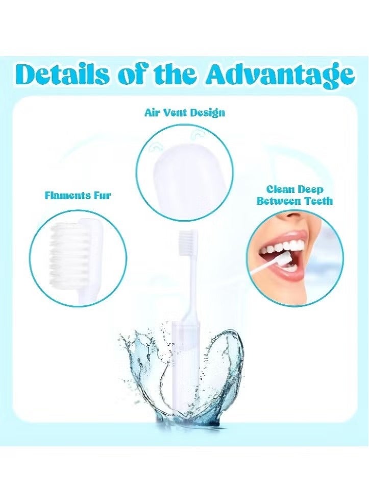 Mini Travel Toothbrush and Toothpaste Set of 10, Portable Foldable Toothbrush, Soft Camping Toothbrush Mini Toothbrush with Toothpaste for Travel Business Trip Camping Outdoor Activities - Image 2