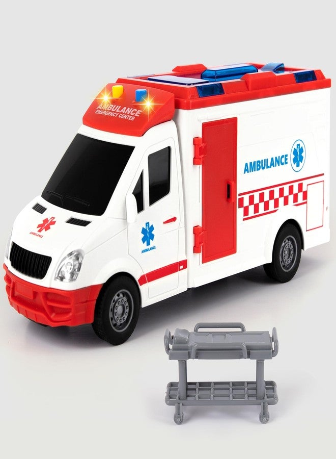 ArtCreativity Ambulance Toy Truck for Kids 3-8, Lights & Siren, Friction-Powered 1/16 Scale Rescue Toy Ambulance, Emergency Vehicle Toys with Removable Stretcher, Doors Open for Immersive Imagination - Image 1