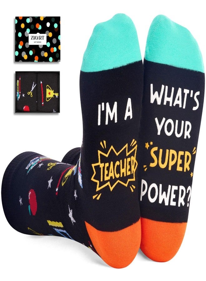 Zmart 2025 Teacher Appreciation Gifts Ideas - Last Day of School Thank You Birthday Gifts from Students Funny Socks for Male Female Teachers - Image 1