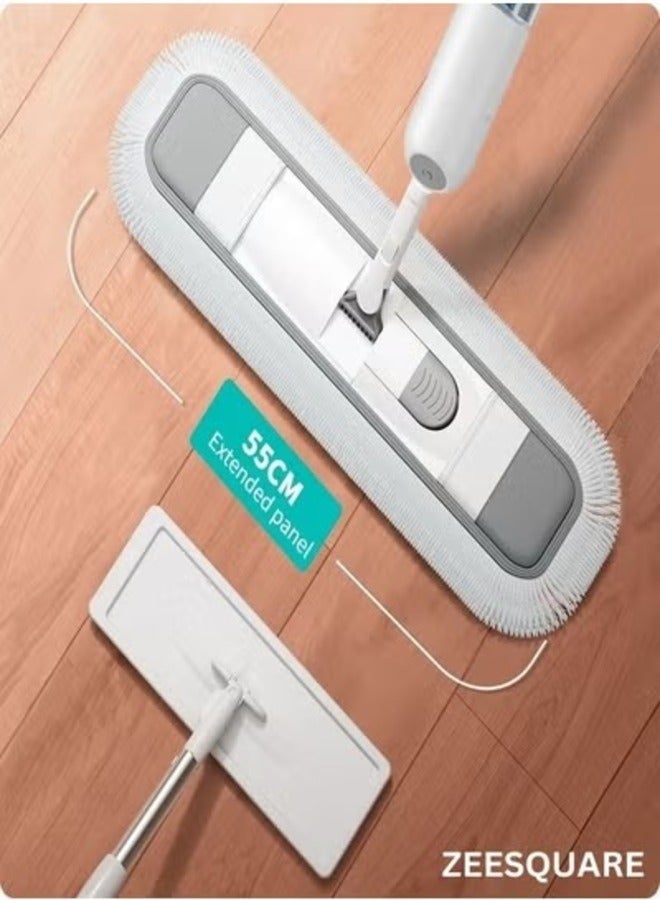 زيسكوير ممسحة رش دوارة 360 درجة مع زجاجة قابلة لإعادة التعبئة - ممسحة مسطحة خفيفة الوزن للتنظيف الرطب والجاف، 1 وسادة من الألياف الدقيقة قابلة للغسل، خزان 350 مل، سريع الجفاف، مثالي لجميع أنواع الأسطح - Image 3